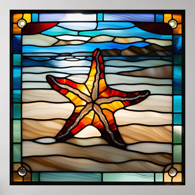 Póster Diseño de Starfish con aspecto de cristal contenid (Frente)