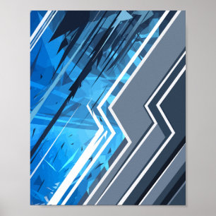 Póster Diseño de Streets geométricos de resumen azul diná