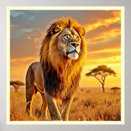 Póster Diseño de Sunset de Lion King Savanna