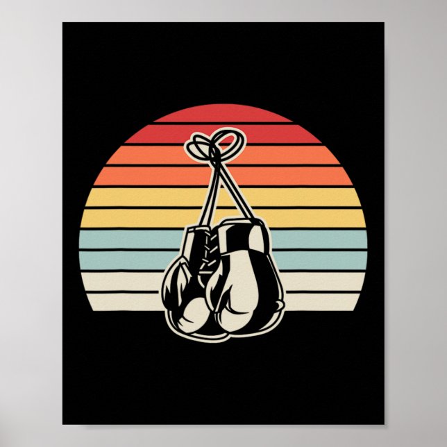 Póster Diseño de Sunset para Guantes de Boxeo Retro 1 (Frente)