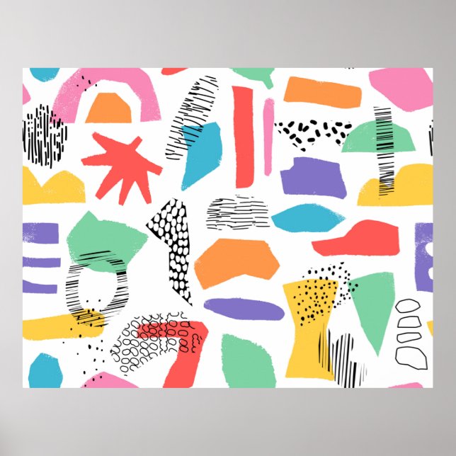 Póster Diseño de superficie dibujado a mano. Textura de M (Frente)