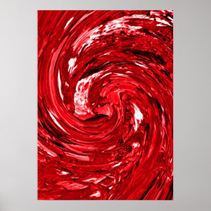 Póster Diseño de Swirl negro rojo blanco