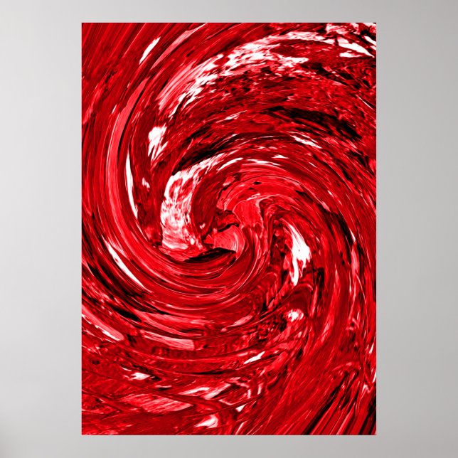 Póster Diseño de Swirl negro rojo blanco (Frente)