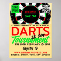 Diseño de tablero, publicidad del Torneo de dardos