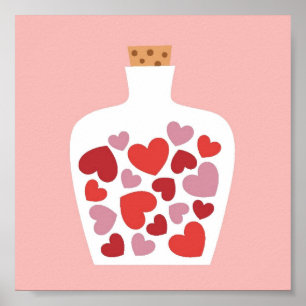 Póster diseño de tarjeta el día de San Valentín
