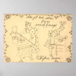 Póster Diseño de tela de pared húngara