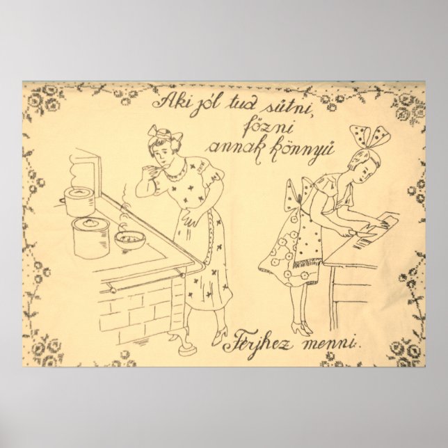 Póster Diseño de tela de pared húngara (Frente)