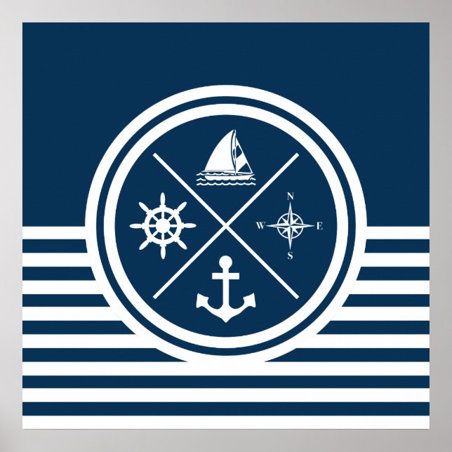Póster Diseño de temática náutica (Frente)