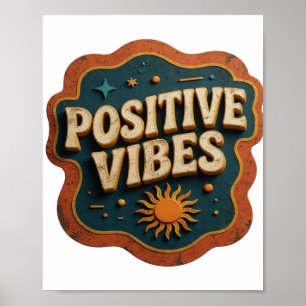 Póster Diseño de Tendencia Naranja VIBRA POSITIVA