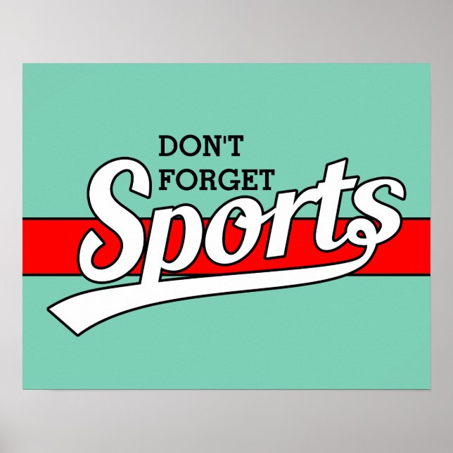 Póster Diseño de texto: blanco de los DEPORTES + tu propi (Frente)
