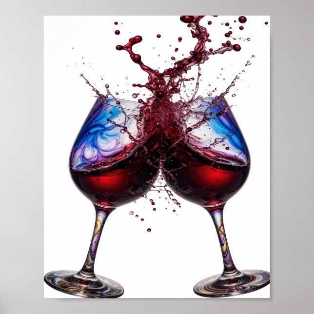 Póster Diseño de texto CHEERS de plata afilada (Frente)