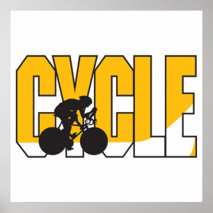 Póster diseño de texto de ciclo
