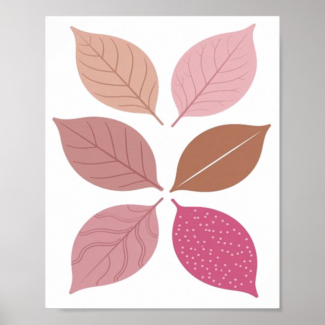 Póster Diseño de texto de hojas de otoño plateadas juguet (Frente)
