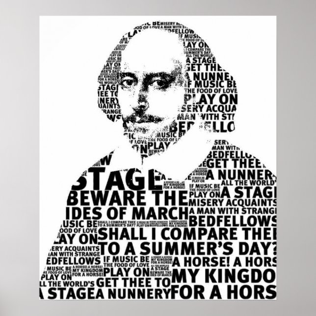 Póster Diseño de texto de Shakespeare (Frente)