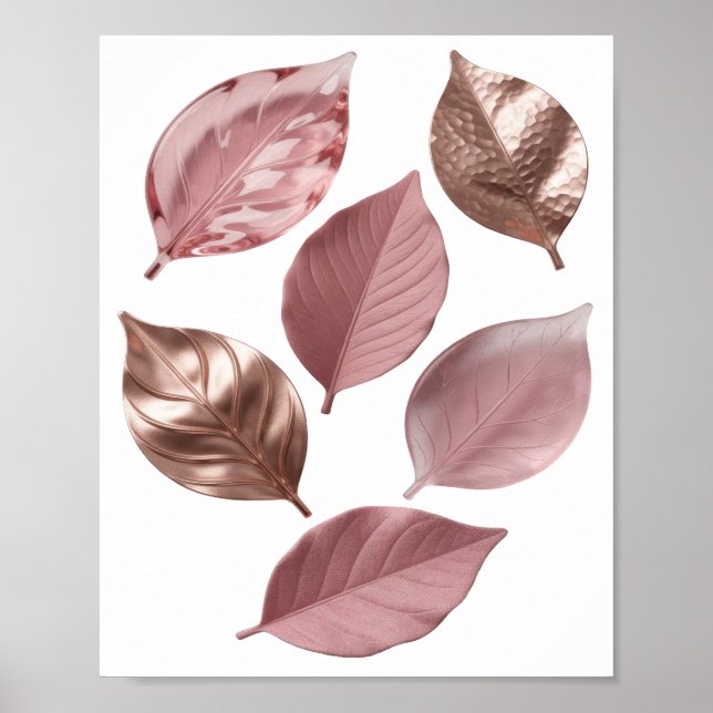 Póster Diseño de texto FRONDOSO de plata limpia (Frente)