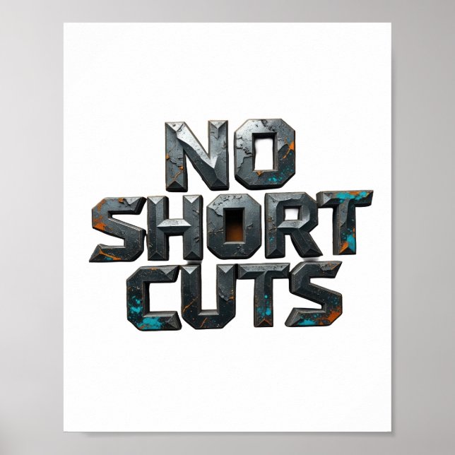 Póster Diseño de texto gris Statement SIN ATajos (Frente)