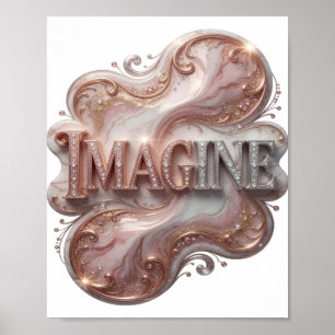 Póster Diseño de texto IMAGINA Snappy Silver