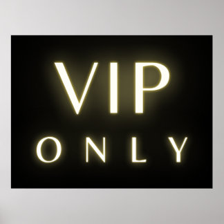 Póster Diseño de texto lujoso con neón solo para Vip