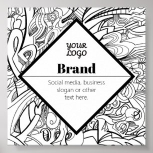 Póster Diseño de texto moderno editable y su logotipo