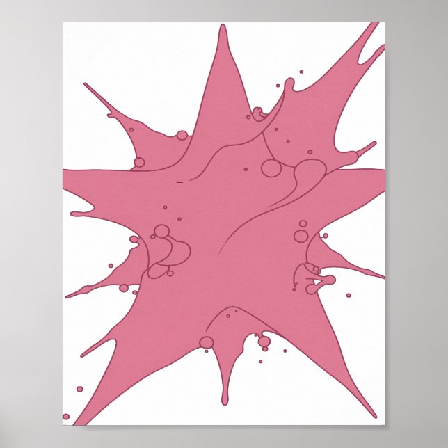 Póster Diseño de texto PINK SPLASH Rosa Snappy (Frente)