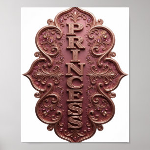 Póster Diseño de texto PRINCESA Snappy Gold