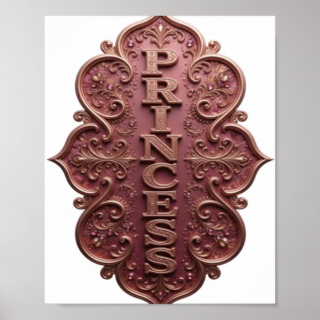 Póster Diseño de texto PRINCESA Snappy Gold (Frente)