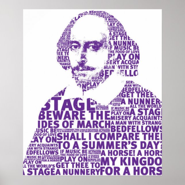 Póster Diseño de texto Purple Shakespeare (Frente)