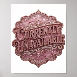 Póster Diseño de texto Rosa Vibrante NO DISPONIBLE ACTUAL