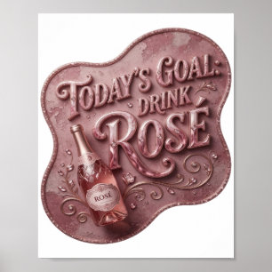 Póster Diseño de texto Vibrante Rosa OBJETIVO DE HOY BEBE