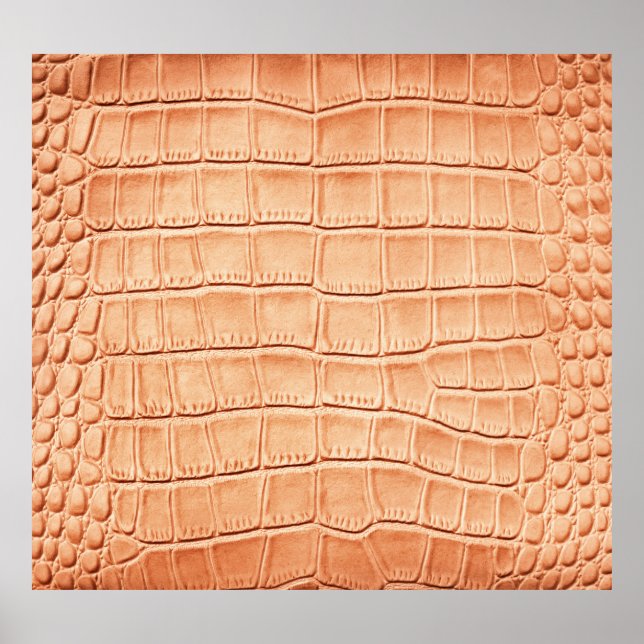 Póster Diseño de textura de cuero reptil naranja (Frente)