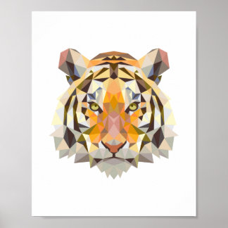 Póster Diseño de tigre geométrico nórdico