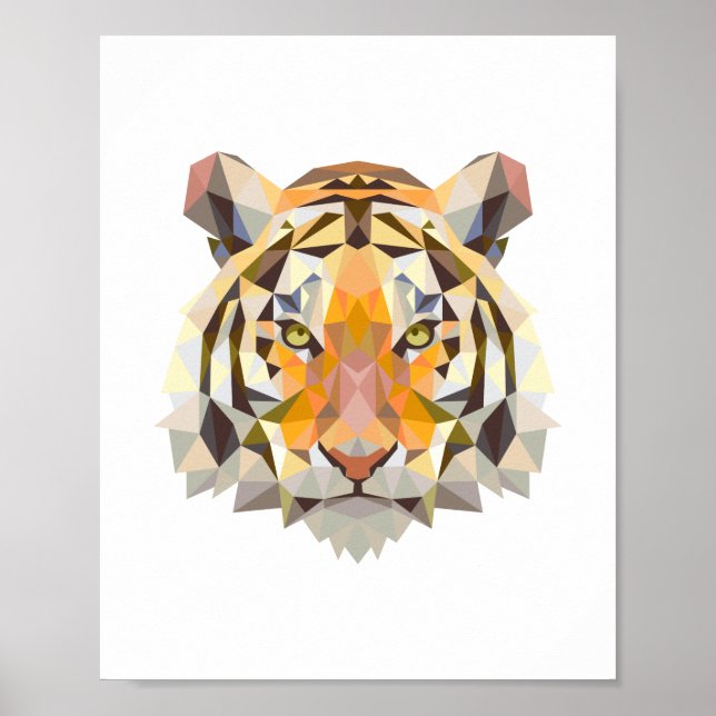Póster Diseño de tigre geométrico nórdico (Frente)