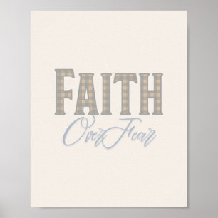 Póster Diseño de tipografía cristiana Fe sobre Miedo