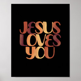 Póster Diseño de tipografía cristiana que Jesús ama 