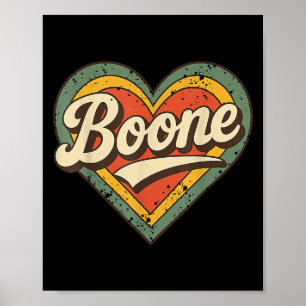 Póster Diseño de tipografía de amor de corazón retro boon