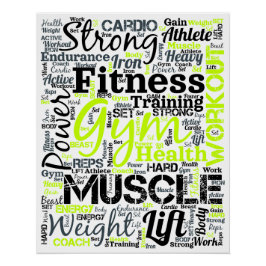 Póster Diseño de tipografía de motivación de fitness