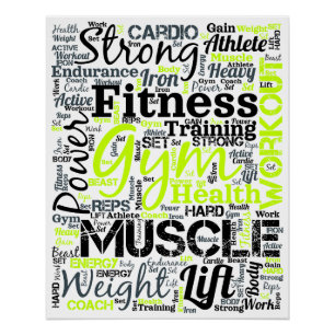 Póster Diseño de tipografía de motivación de fitness
