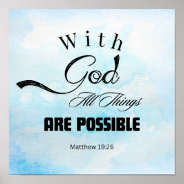 Póster Diseño de tipografía Mateo 19:26