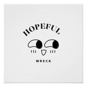 Póster Diseño de tipografía minimalista Hopeful Wreck
