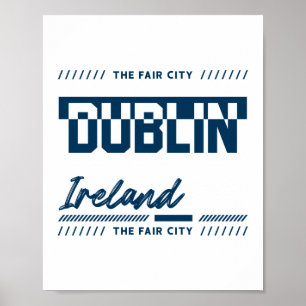 Póster Diseño de tipografía moderna de la ciudad de Dublí