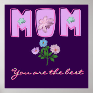 Póster Diseño de tipografía personalizada para mamá,