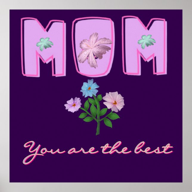 Póster Diseño de tipografía personalizada para mamá,  (Frente)