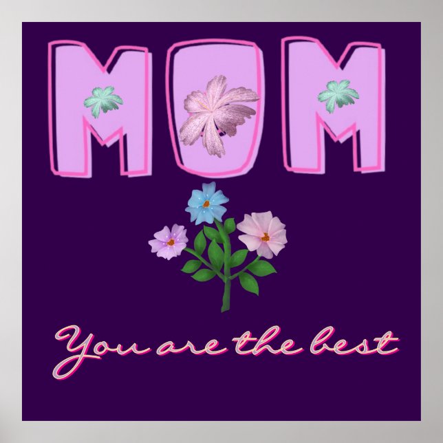 Póster Diseño de tipografía personalizada para mamá,  (Frente)