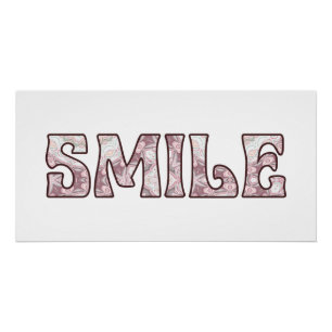 Póster Diseño de tipografía positivo sonríe
