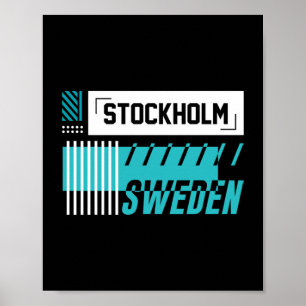 Póster Diseño de tipografía urbana moderna de Estocolmo S