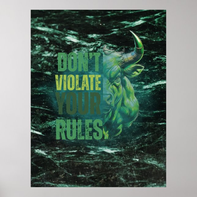 Póster Diseño de toro | Recordatorio | Motivación (Frente)
