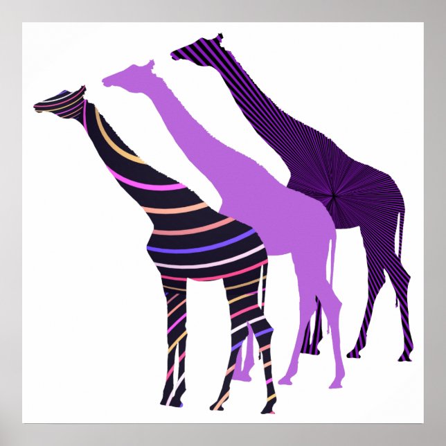 Póster Diseño de tres jirafas 5 (Frente)