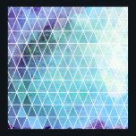 Póster Diseño de triángulo geométrico azul ondulado<br><div class="desc">Este diseño geométrico fabuloso combina el color con el patrón para hacer una obra de arte impresionante. El diseño azul-violeta descolorido tiene un aspecto agrio con un patrón geométrico de línea dura.</div>