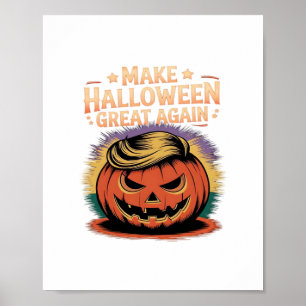 Póster Diseño de Trumpkin de Halloween