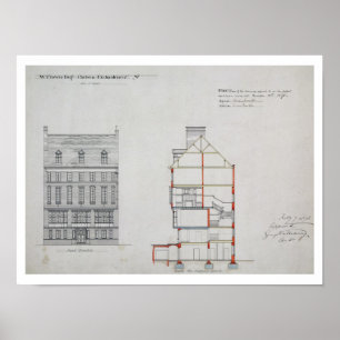 Póster Diseño de una casa para W. Flower Esq, Chelsea Emb